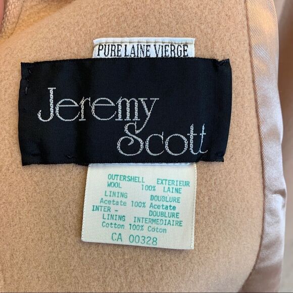 Jeremy Scott Tan Belted Coat with Fur Collar - Picture 8 of 12